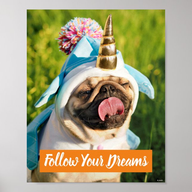 Unicorn Pug Poster (Framsidan)
