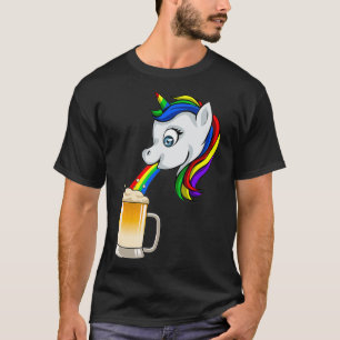 Unicorn Puke Rainbow Beer Funny Drinking PBV T Shirt