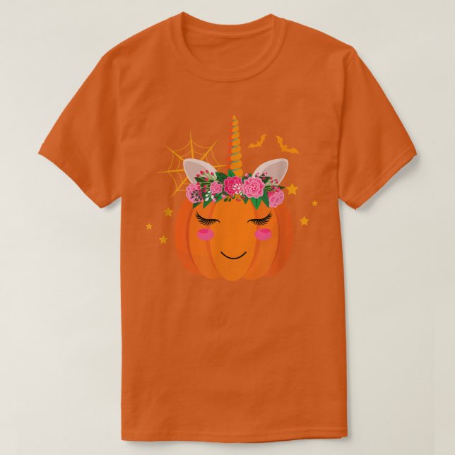 Unicorn Pumpkin Halloween2898 T Shirt (Design framsida)