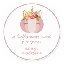 Unicorn Pumpkin | Kids Halloween Sticker