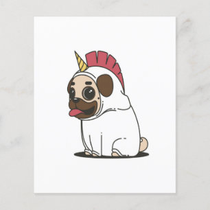 Unicorn Puppy Cute Pug Hund älskare Gift Flygblad