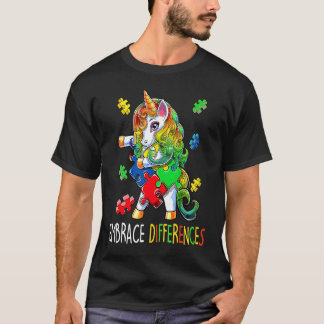 Unicorn Puzzle Autism Awareness Embrace Difference T Shirt