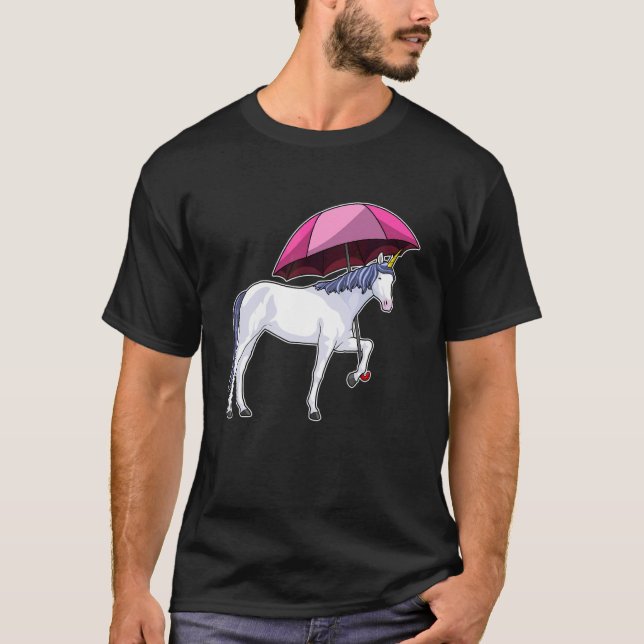 Unicorn Rain Umbrella T Shirt (Framsida)