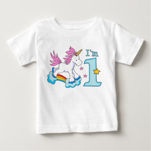 Unicorn Rainbow 1:a födelsedagen T-shirt