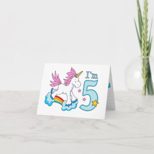 Unicorn Rainbow 5:e födelsedagen Inbjudan