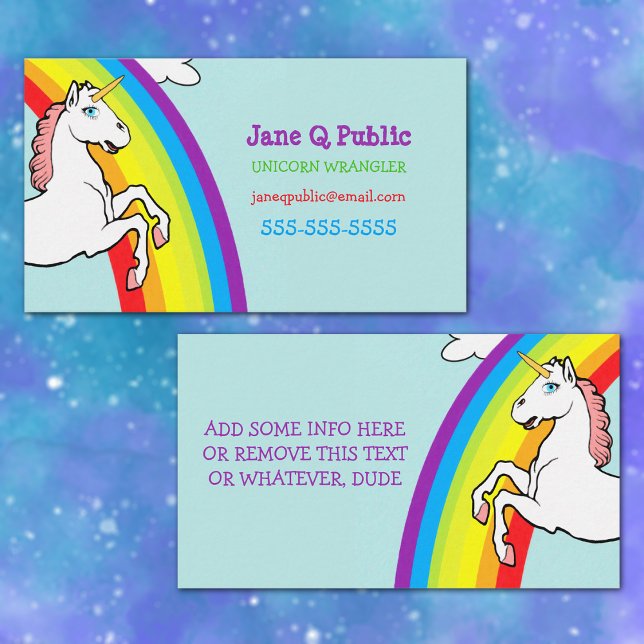 Unicorn Rainbow Affärskort Visitkort (Skapare uppladdad)