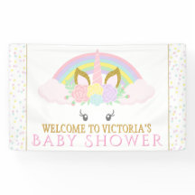 Unicorn Rainbow Baby Shower Banners