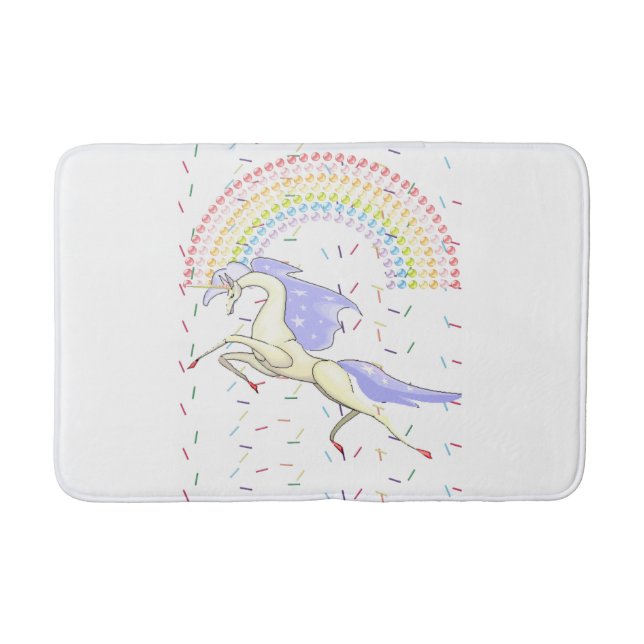 Unicorn, Rainbow Bathroom Bath Mat Badrumsmatta (Framsidan)