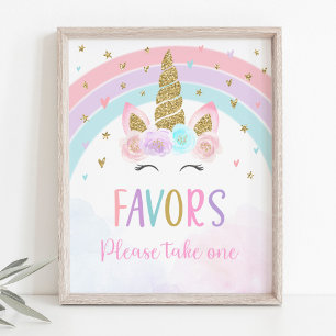 Unicorn Rainbow Birthday-favorittecken Poster
