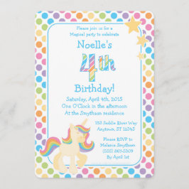 Unicorn Rainbow Birthday-inbjudan Inbjudningar