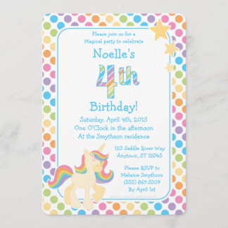 Unicorn Rainbow Birthday-inbjudan Inbjudningar