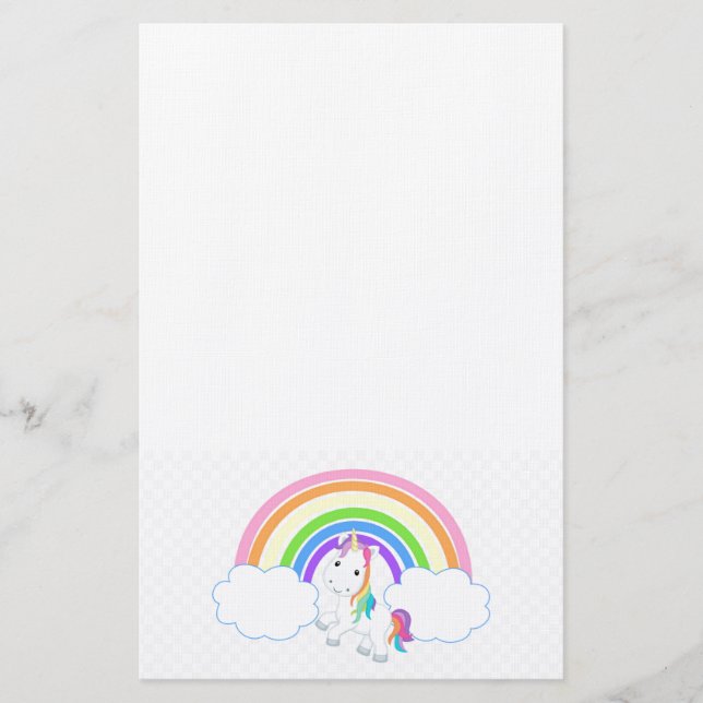 Unicorn Rainbow Brevpapper (Framsida)