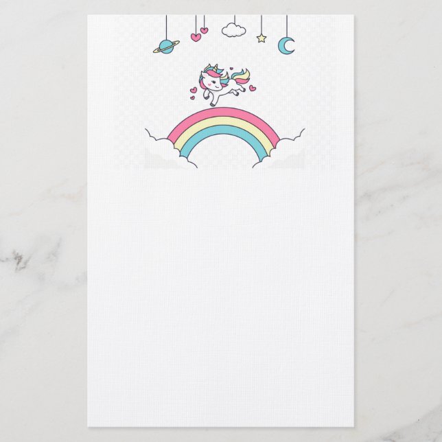 Unicorn Rainbow Brevpapper (Framsida)