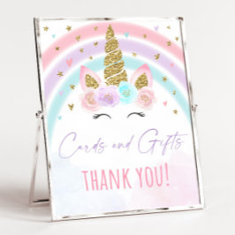 Unicorn Rainbow Card & Gifts Party-tecken Poster