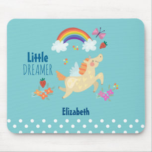 Unicorn Rainbow Clouds and Flowers Little Dreamer Musmatta