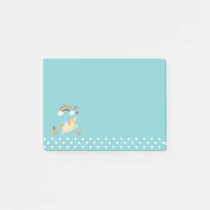 Unicorn Rainbow Clouds and Flowers Post-it Block