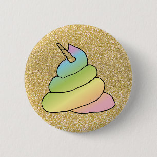Unicorn Rainbow Crap Emoji Poop Emoji No Ansikte Knapp
