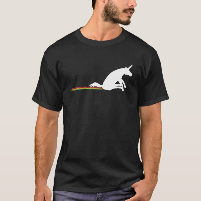 Unicorn Rainbow Fart - Finny Trendig Design T Shirt (Framsida)