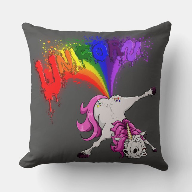 unicorn rainbow fart kudde (Framsida)