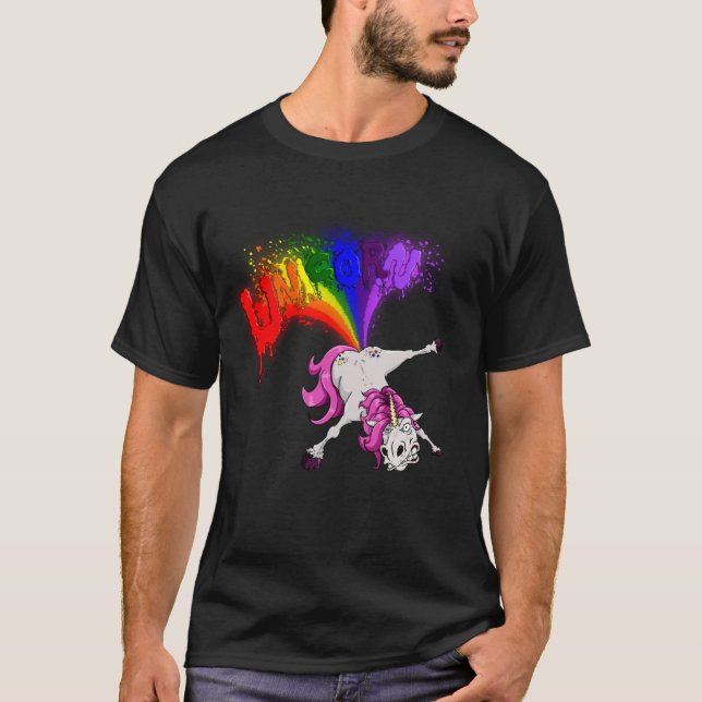 unicorn rainbow fart t shirt (Framsida)