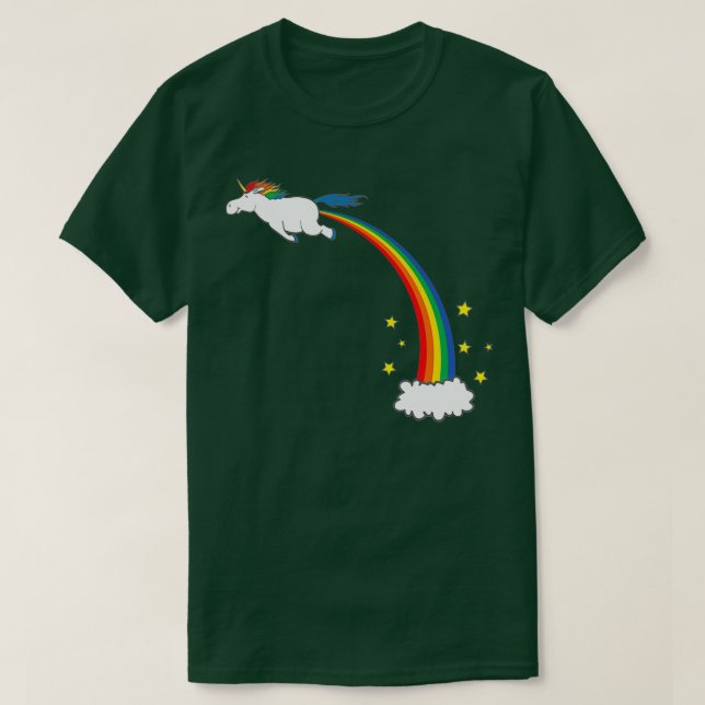 Unicorn Rainbow Fart T Shirt (Design framsida)