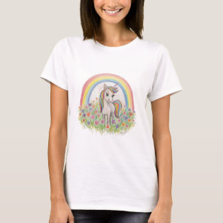 Unicorn rainbow flower t shirt