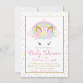 Unicorn Rainbow Girl Baby Shower-inbjudningar Inbjudningar