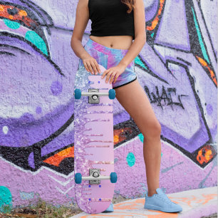 Unicorn Rainbow Glitter Mini Skateboard Bräda 18,5 Cm