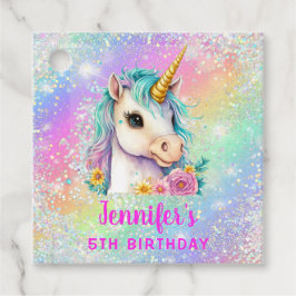 Unicorn Rainbow Gnistra Birthday Gåvor Etiketter