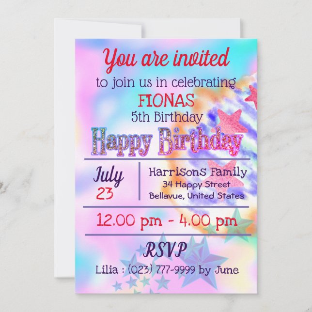 Unicorn Rainbow Gnistra Pastel Magic Birthday Inbjudningar (Framsida)