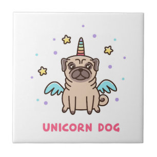 Unicorn Rainbow Hund Kakelplatta