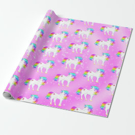 Unicorn Rainbow Lila Cute Presentpapper