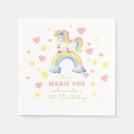 Unicorn Rainbow Magic One First Birthday Pappersservett