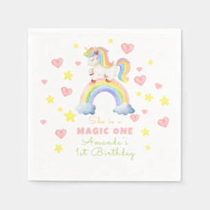 Unicorn Rainbow Magic One First Birthday Pappersservett