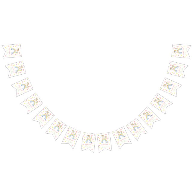 Unicorn Rainbow Magic One First Birthday Vimplar (Alla)