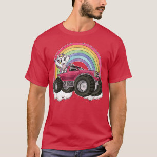 Unicorn Rainbow Monster Lastbil Big Car T Shirt