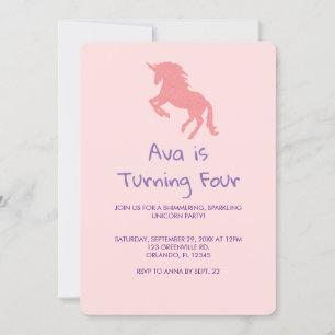 Unicorn Rainbow Pastel Birthday-inbjudan Inbjudningar