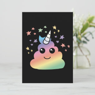Unicorn Rainbow Poop Emoji Kawaii Julkort