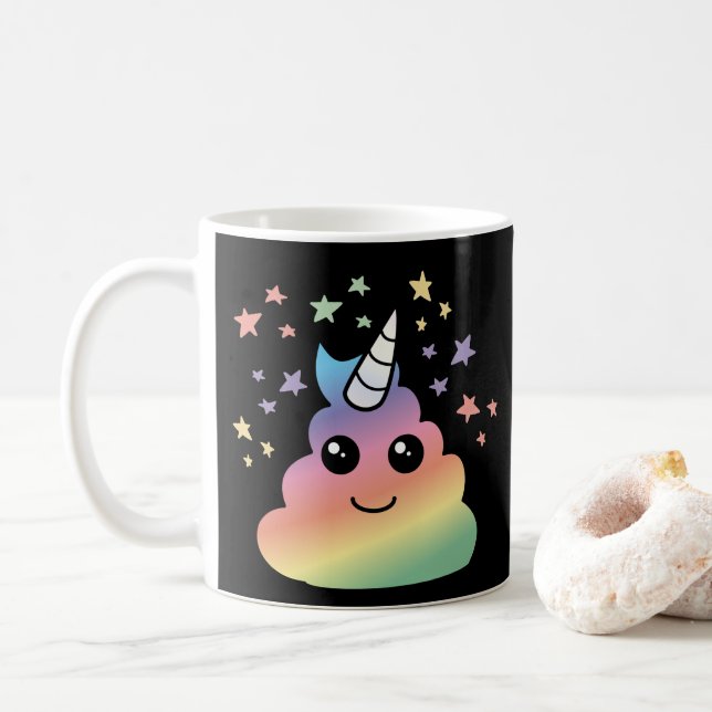 Unicorn Rainbow Poop Emoji Kawaii Kaffemugg (Med munk)