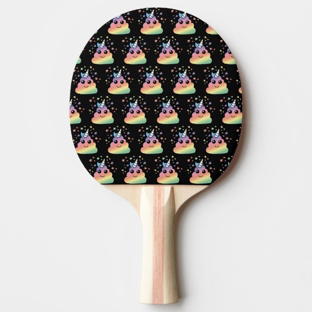 Unicorn Rainbow Poop Emoji Kawaii Pingisracket (Framsidan)