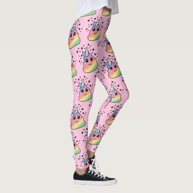 Unicorn Rainbow Poop Emoji Leggings (Höger)