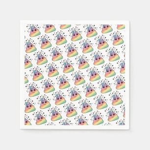 Unicorn Rainbow Poop Emoji Pappersservett