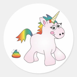 Unicorn Rainbow Poop - Stickers Runt Klistermärke