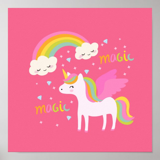 Unicorn Rainbow Poster (Framsidan)