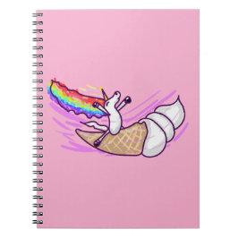 Unicorn Rainbow Riding Ice Cream Cone Anteckningsbok