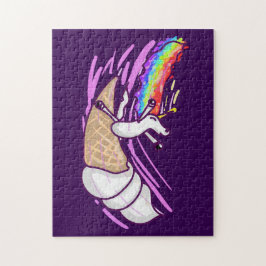 Unicorn Rainbow Riding Ice Cream Cone Pussel