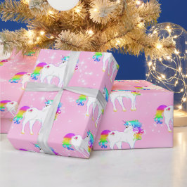 Unicorn Rainbow Rosa Cute Presentpapper