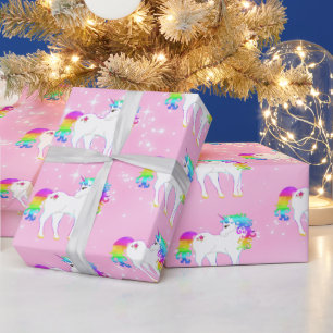 Unicorn Rainbow Rosa Cute Presentpapper