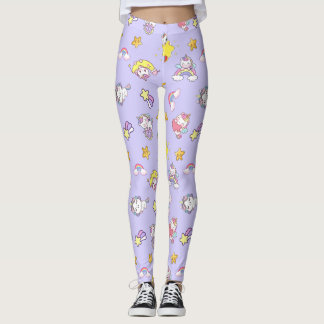Unicorn Rainbow Star Light Lila Thearing Leggings