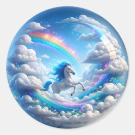 Unicorn Rainbow Sticker - Soaring Fantasy Magic Runt Klistermärke